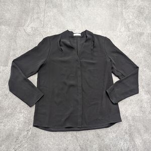 Babaton black hidden button front blouse Size Large